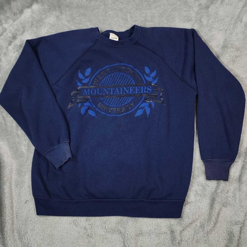 Vintage‎ West Virginia Mountaineers Sweatshirt Mens XL University NCAA 80s USA
